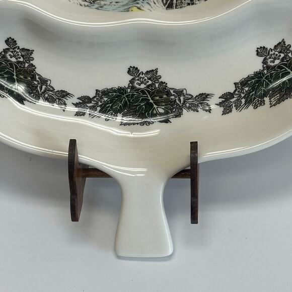 Johnson Bros Friendly Village Christmas Tree Candy Dish Holiday Decor Plate LG - Picture 5 of 10